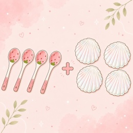 4 łyżeczki + 4 Gacha Muszle