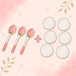 3 łyżeczki + 6 Gacha Muszli