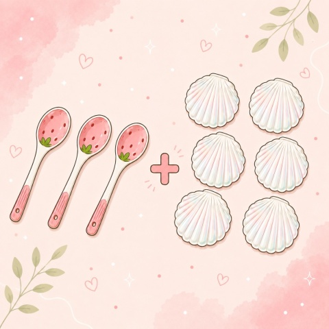 3 łyżeczki + 6 Gacha Muszli