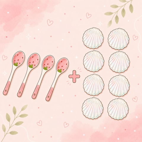 4 łyżeczki + 8 Gacha Muszli